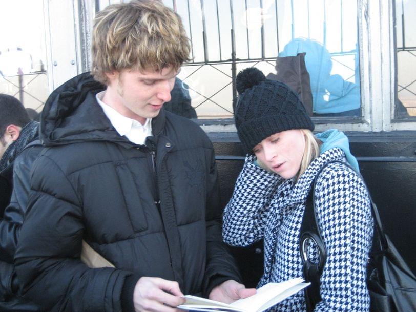 David reading the book he made for me