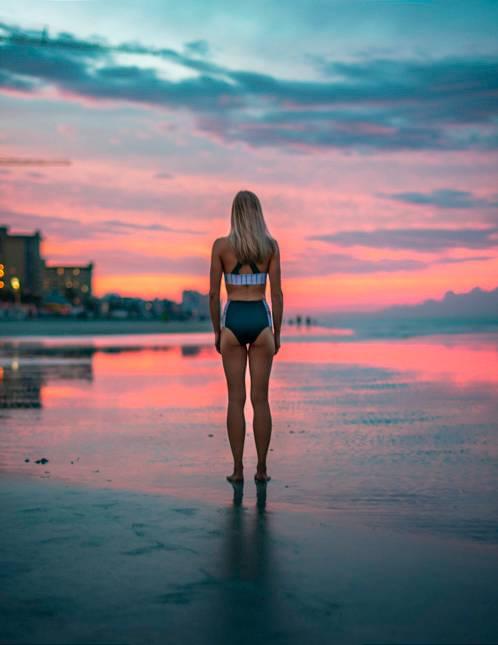 Jessica Hope in a bikini at sunset